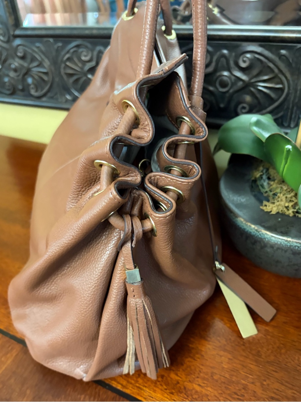 Lodis Zaria Hobo Pebbled Leather Shoulder Bag - Picture 4 of 14